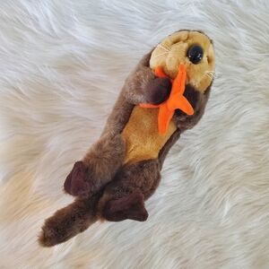 Plush Otter with Starfish Toy